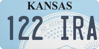 KS license plate 122IRA
