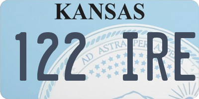 KS license plate 122IRE