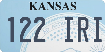 KS license plate 122IRI