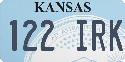 KS license plate 122IRK