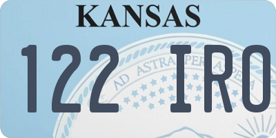 KS license plate 122IRO