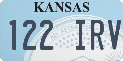 KS license plate 122IRV