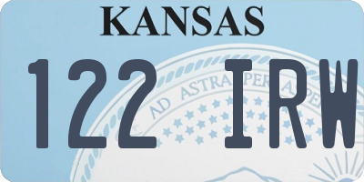 KS license plate 122IRW