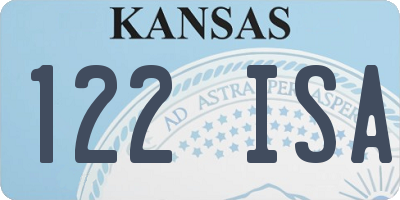 KS license plate 122ISA