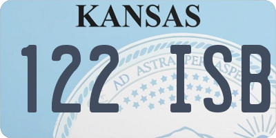 KS license plate 122ISB