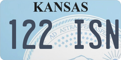 KS license plate 122ISN