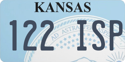 KS license plate 122ISP