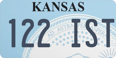 KS license plate 122IST