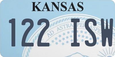 KS license plate 122ISW