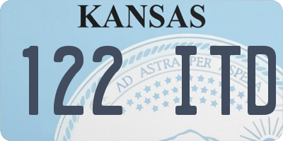 KS license plate 122ITD