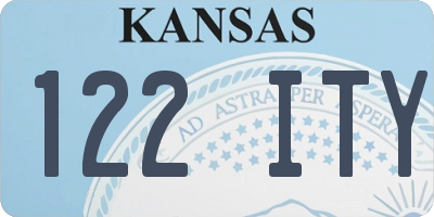 KS license plate 122ITY