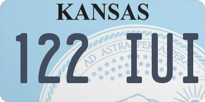 KS license plate 122IUI