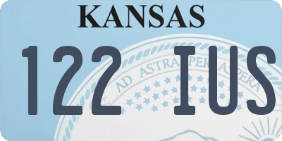 KS license plate 122IUS