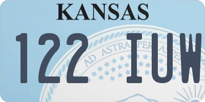 KS license plate 122IUW