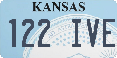 KS license plate 122IVE