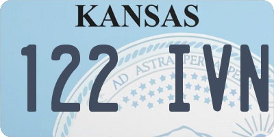 KS license plate 122IVN