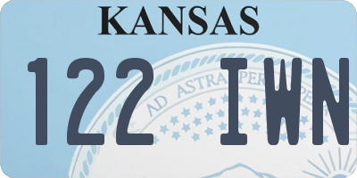 KS license plate 122IWN