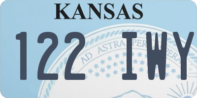 KS license plate 122IWY