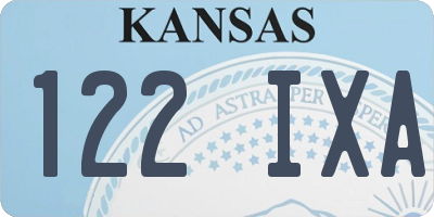KS license plate 122IXA