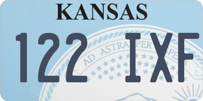 KS license plate 122IXF