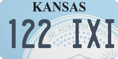 KS license plate 122IXI