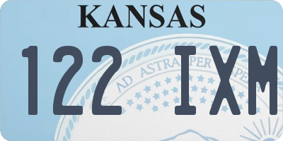 KS license plate 122IXM