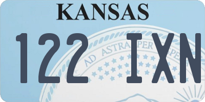 KS license plate 122IXN