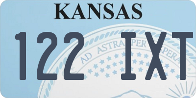 KS license plate 122IXT