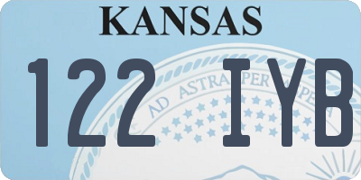 KS license plate 122IYB