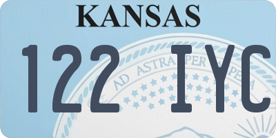KS license plate 122IYC