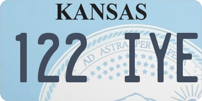 KS license plate 122IYE