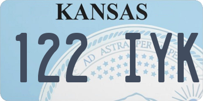 KS license plate 122IYK