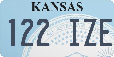 KS license plate 122IZE