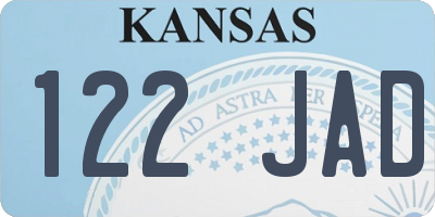 KS license plate 122JAD