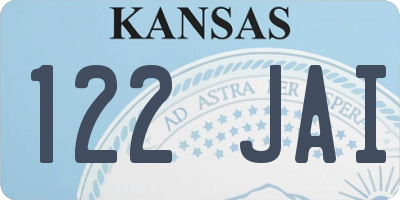 KS license plate 122JAI