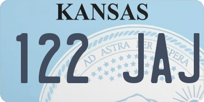 KS license plate 122JAJ