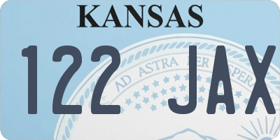 KS license plate 122JAX