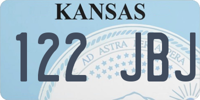 KS license plate 122JBJ