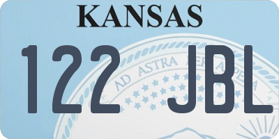 KS license plate 122JBL