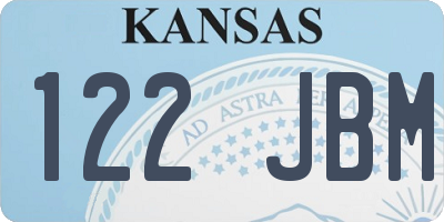 KS license plate 122JBM