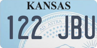 KS license plate 122JBU