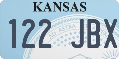 KS license plate 122JBX