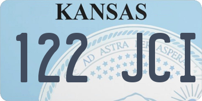 KS license plate 122JCI