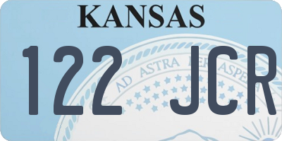 KS license plate 122JCR