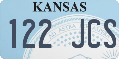 KS license plate 122JCS