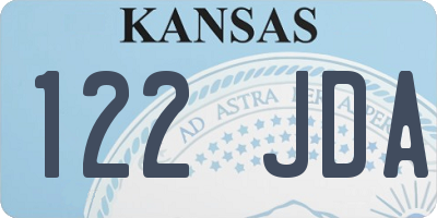 KS license plate 122JDA