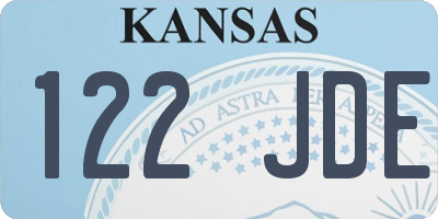 KS license plate 122JDE