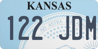 KS license plate 122JDM