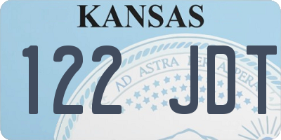 KS license plate 122JDT