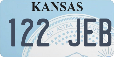 KS license plate 122JEB